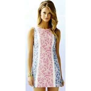 Lilly Pulitzer Delia Indigo Star Crush Print Vintage Dobby Shift Dress